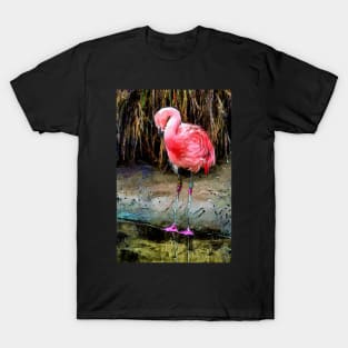 Pink Flamingo Digitized Watercolor T-Shirt